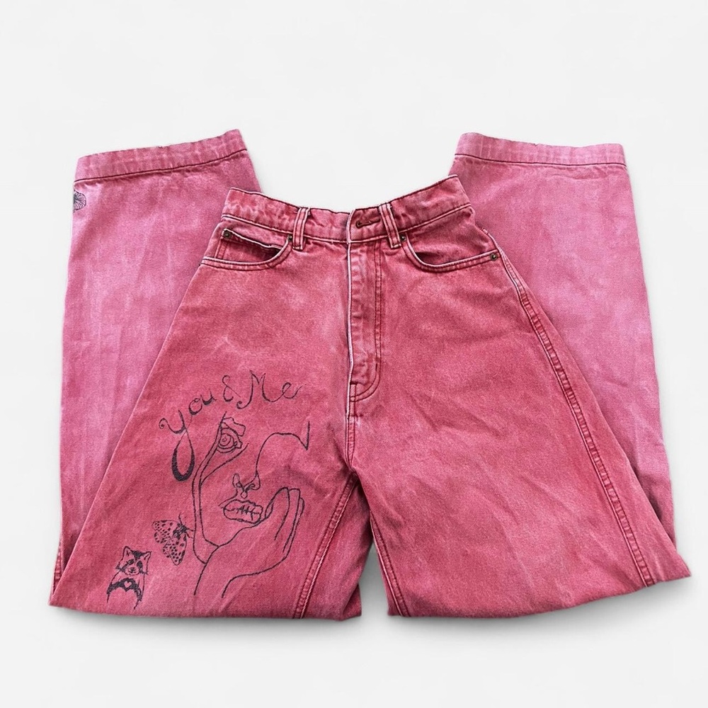 Red Graphic Jeans
